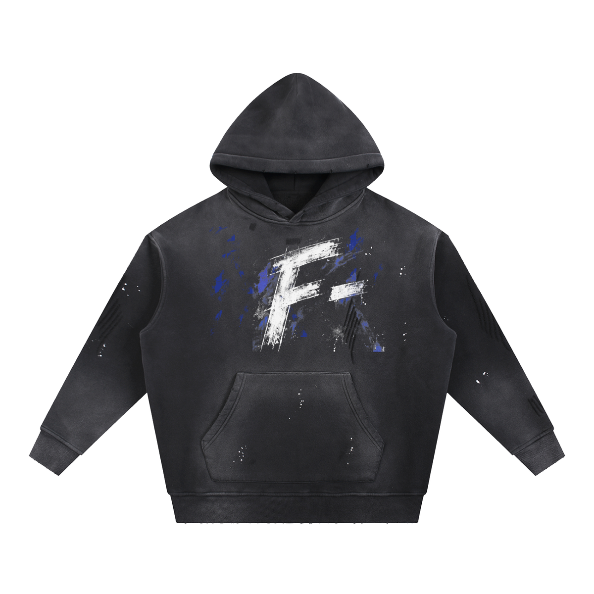 F-  (LIMITED EDITION) - Vintage Washed Frayed Fleece Hoodie