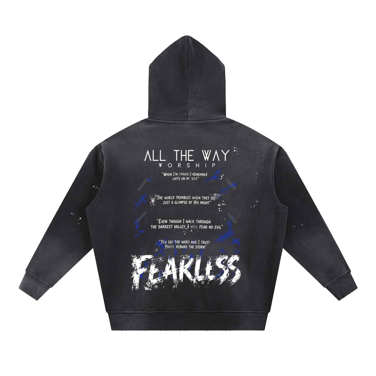 F-  (LIMITED EDITION) - Vintage Washed Frayed Fleece Hoodie