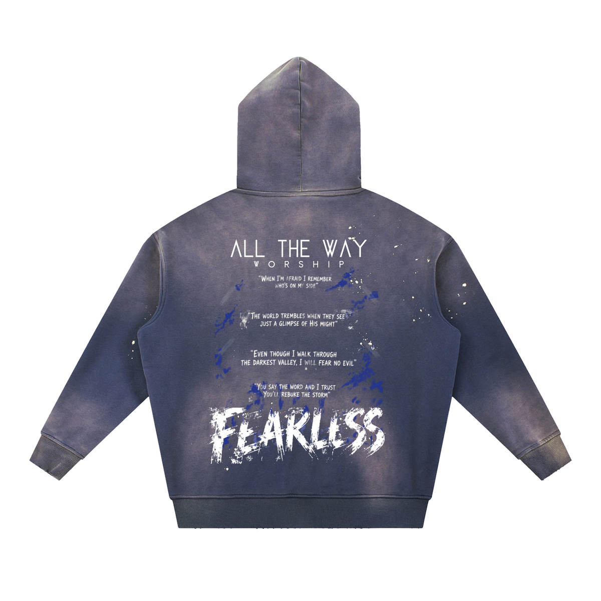 F-  (LIMITED EDITION) - Vintage Washed Frayed Fleece Hoodie